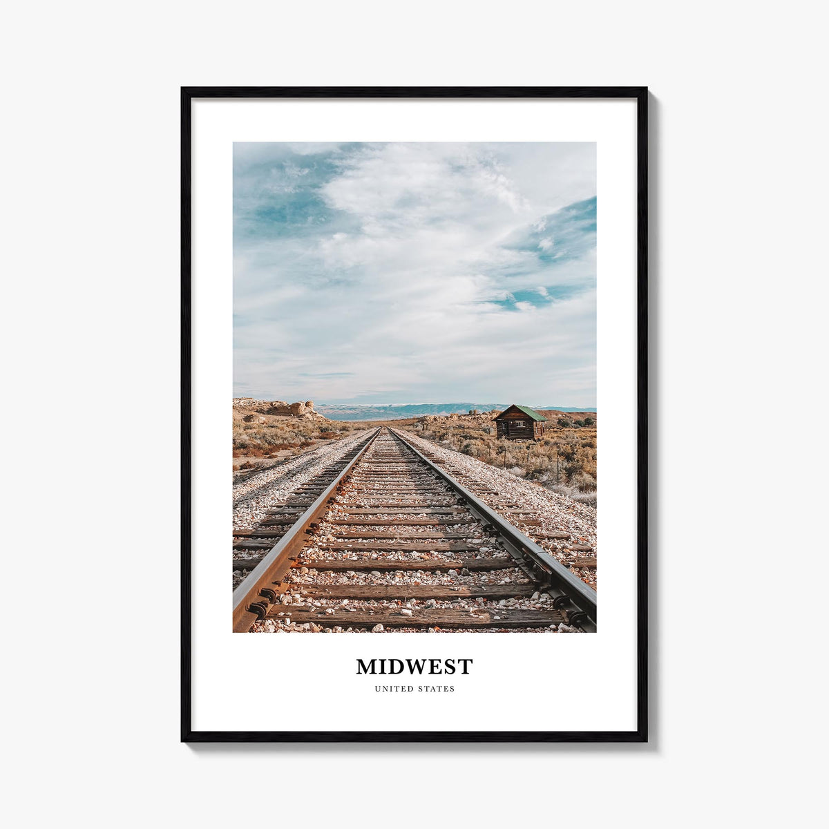 Midwest colorful classic poster of United States – vertical wall art, unframed print shown in interior mockup