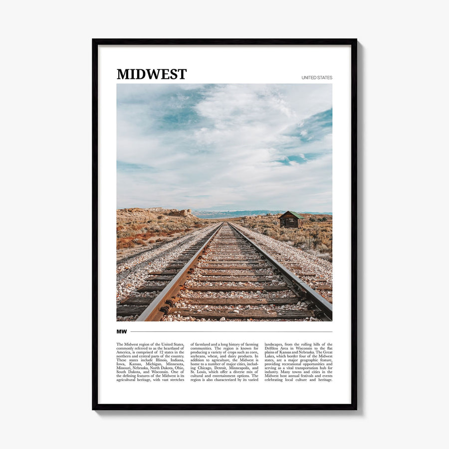 Midwest Travel Poster, framed poster mockup