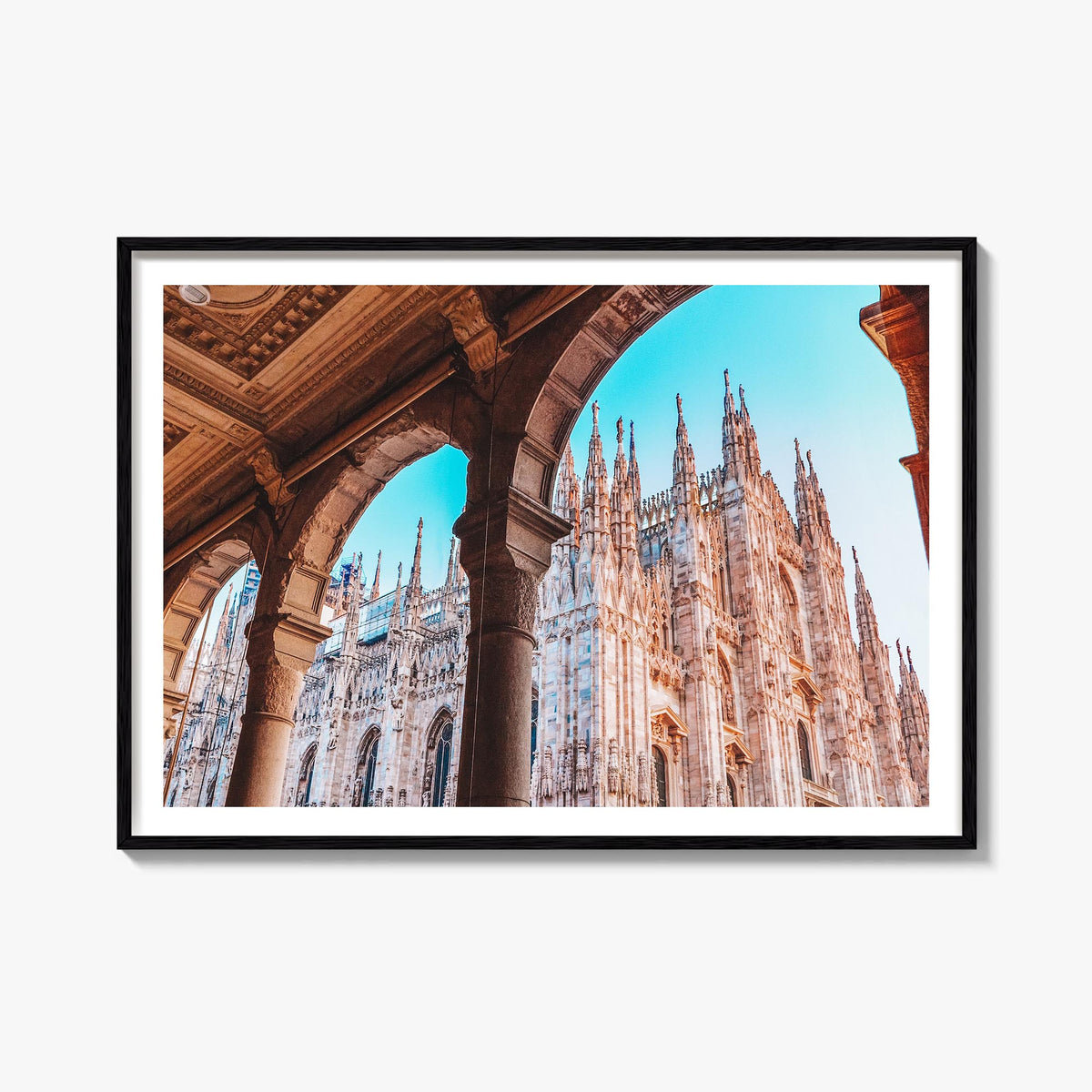 Milan colorful photo poster of Italy – horizontal wall art, unframed print shown in interior mockup