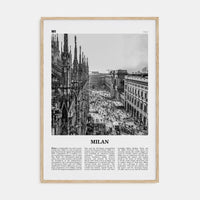 Milan No 1 Poster Natural Wood / 8x12 in Nbourhood Travel B&W Poster