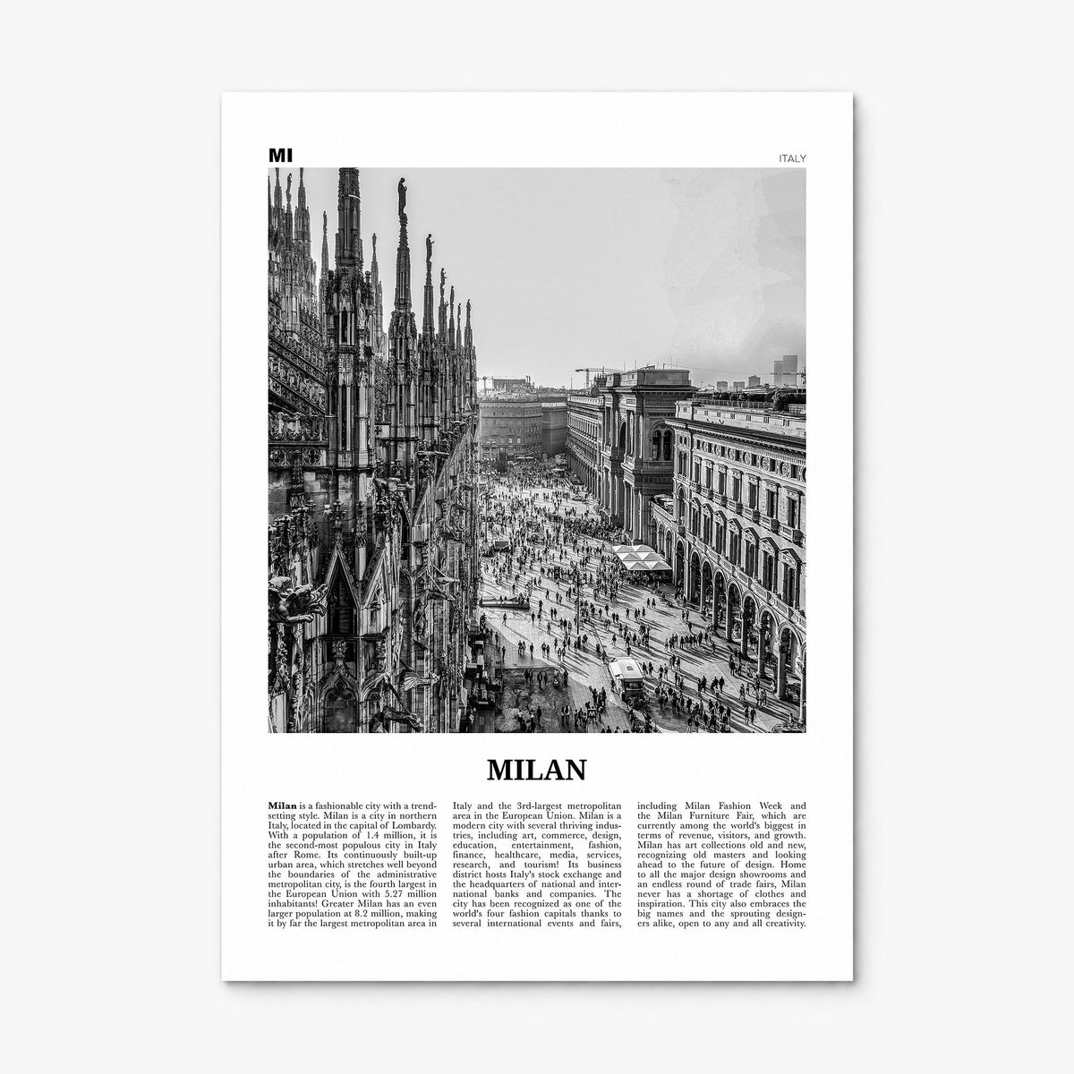 Milan Newspaper No 1 Poster, print only (unframed)