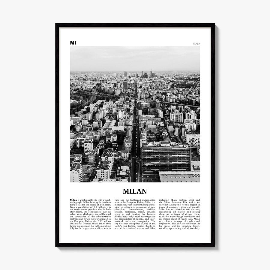 Milan Newspaper No 2 Poster, framed poster mockup