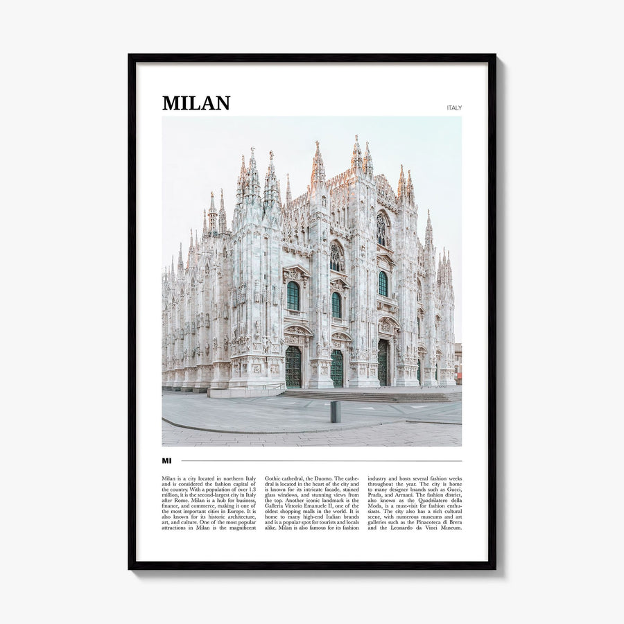Milan Travel Poster, framed poster mockup