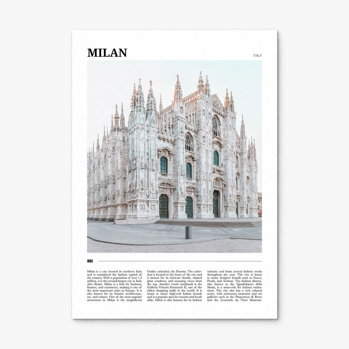 Milan Travel Poster, print only (unframed)