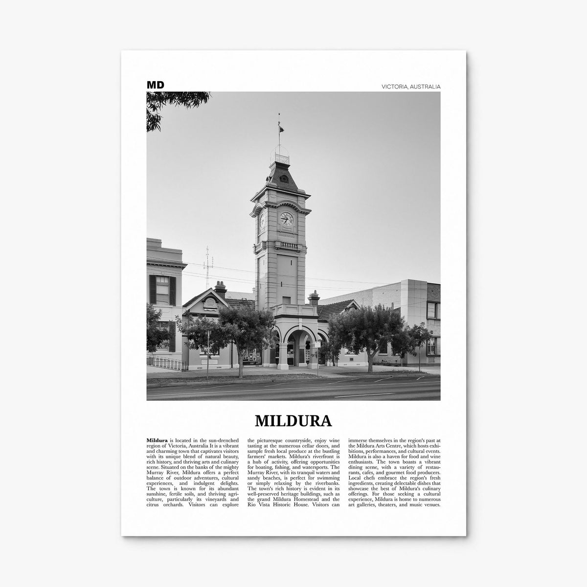 Mildura Newspaper Poster, print only (unframed)