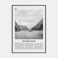 Milford Sound Poster None / 8x12 in Nbourhood Travel B&W Poster