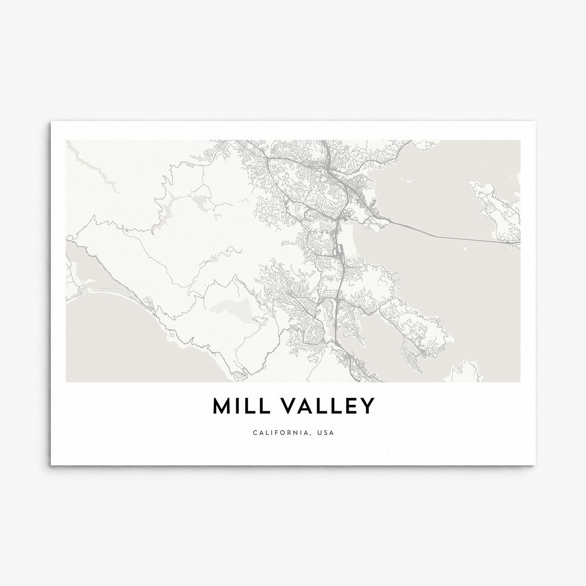 Mill Valley Map Poster, print only (unframed)