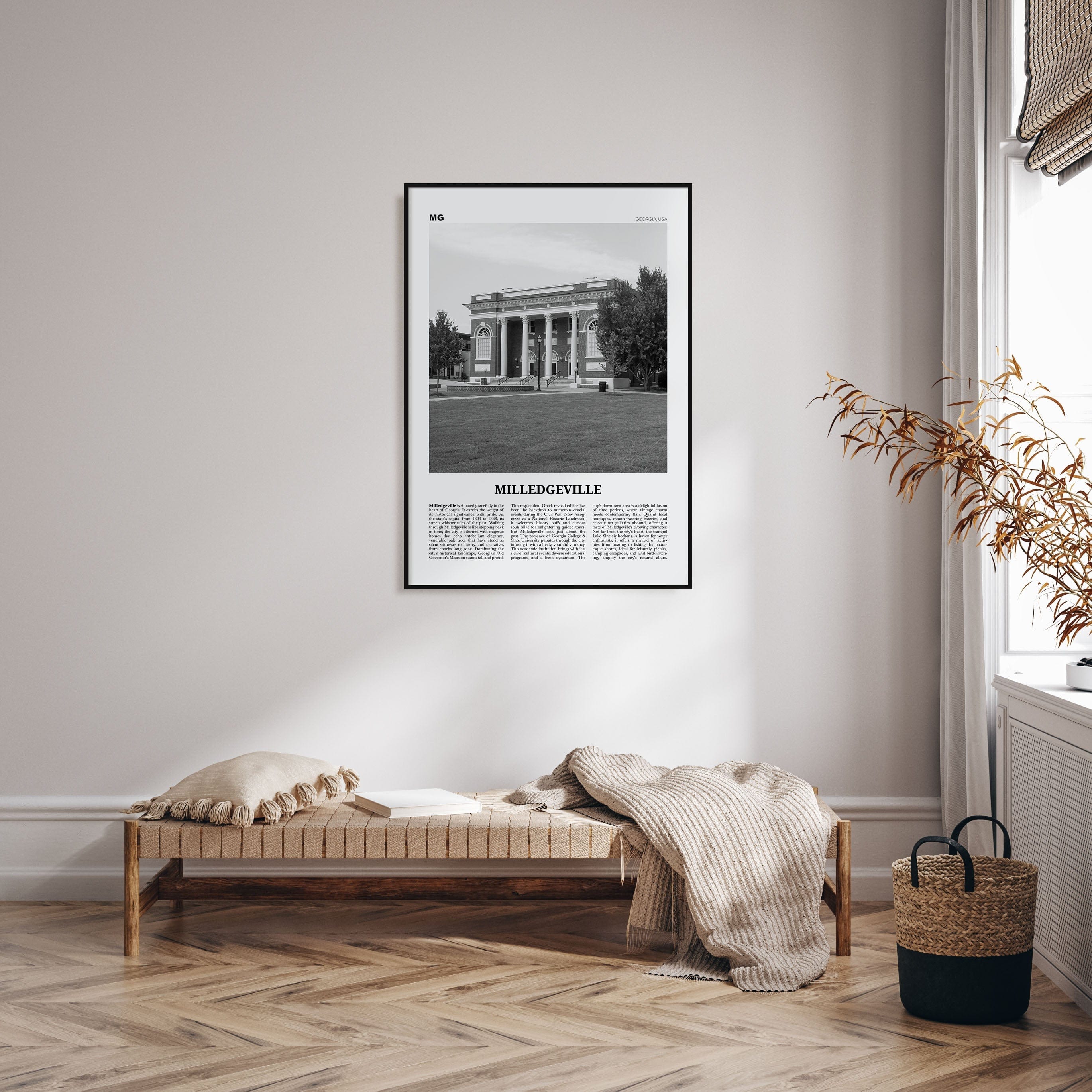 Milledgeville Poster Nbourhood Travel B&W Poster