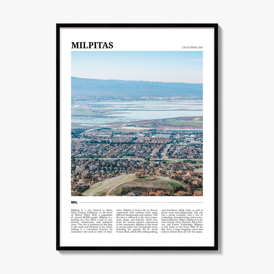 Milpitas Travel Poster, framed poster mockup