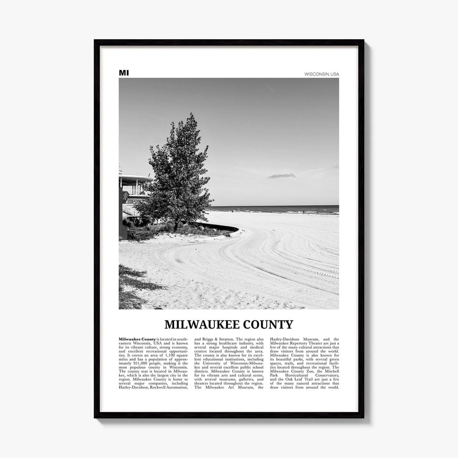 Milwaukee County Newspaper Poster, framed poster mockup