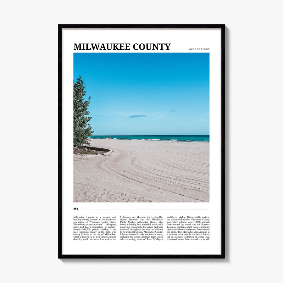 Milwaukee County Travel Poster, framed poster mockup