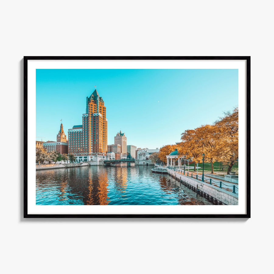 Milwaukee Photo Poster, framed poster mockup, white border