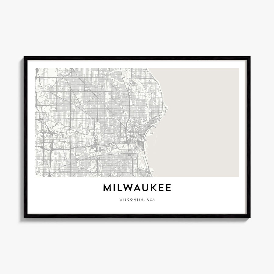 Milwaukee Map Poster, framed poster mockup