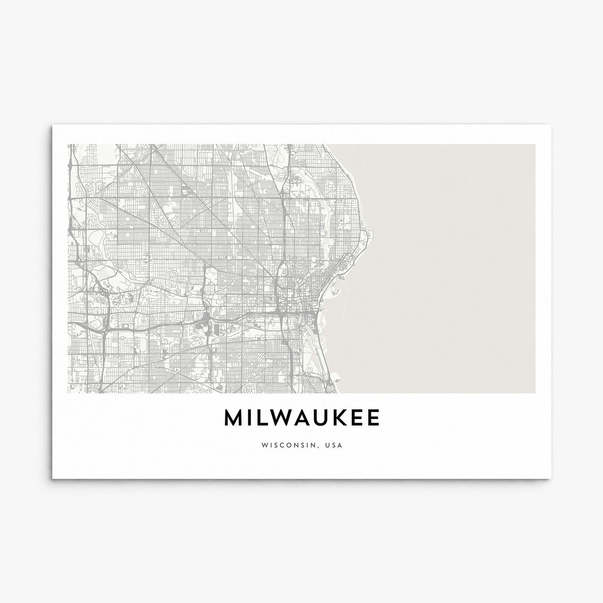 Milwaukee Map Poster, print only (unframed)