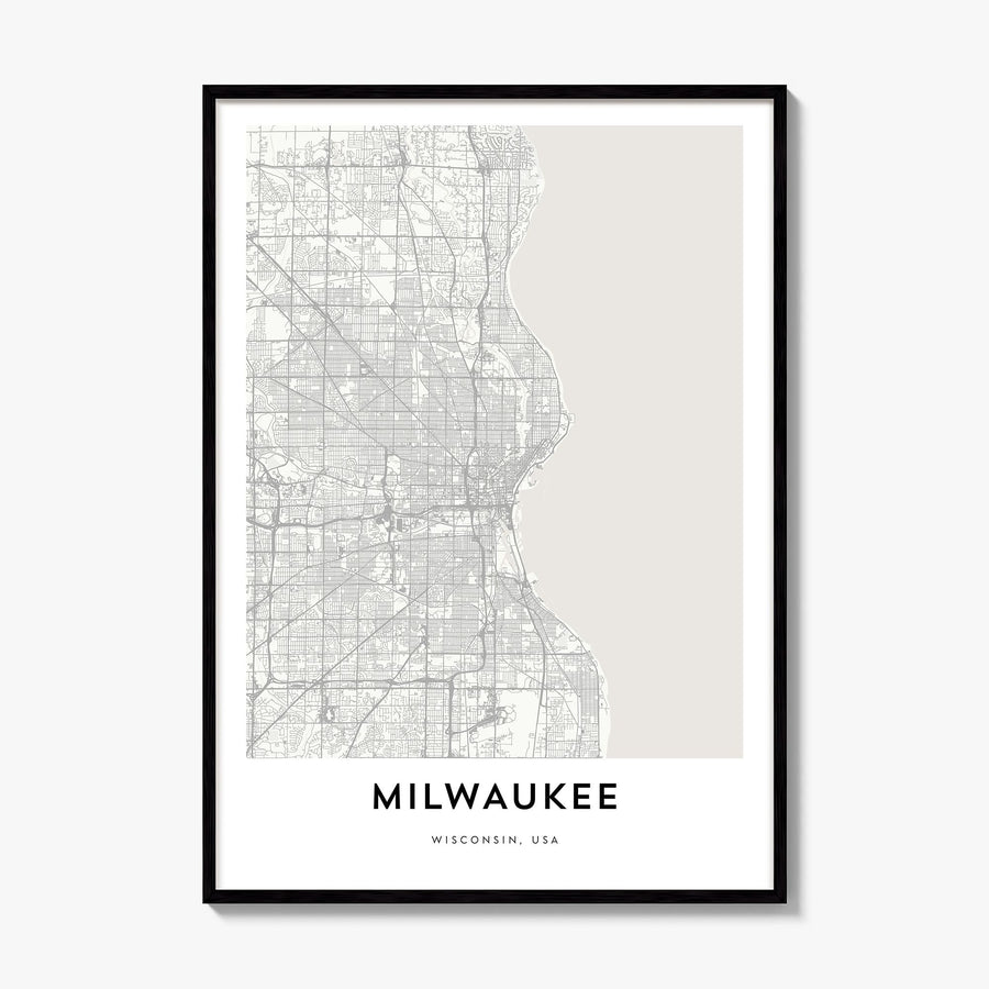 Milwaukee Map Poster, framed poster mockup