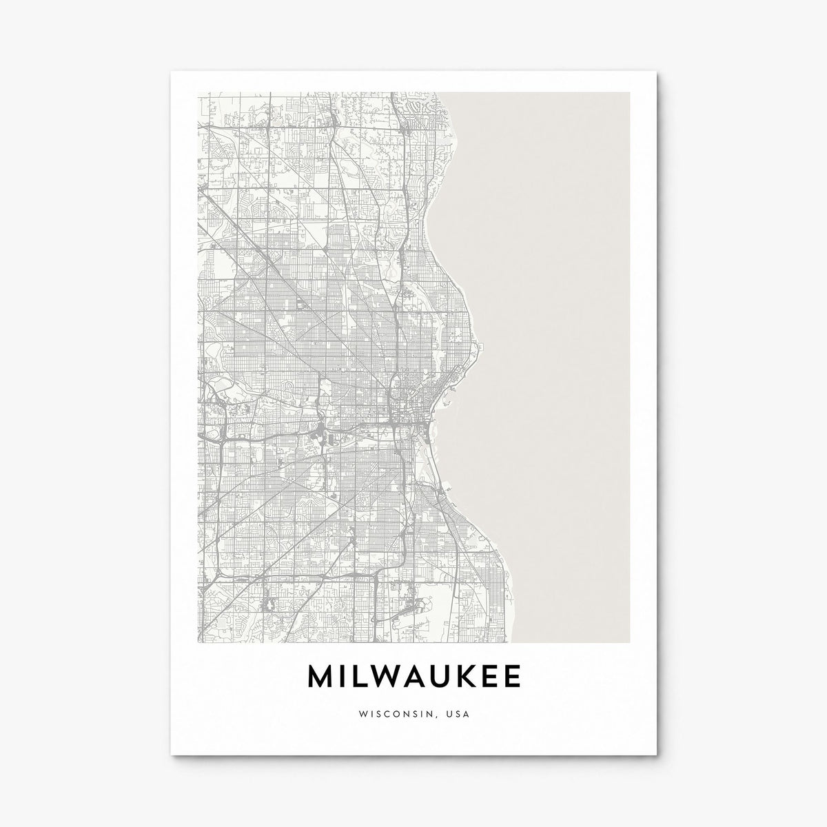 Milwaukee Map Poster, print only (unframed)
