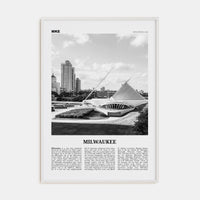 Milwaukee No 1 Poster White Wood / 8x12 in Nbourhood Travel B&W Poster