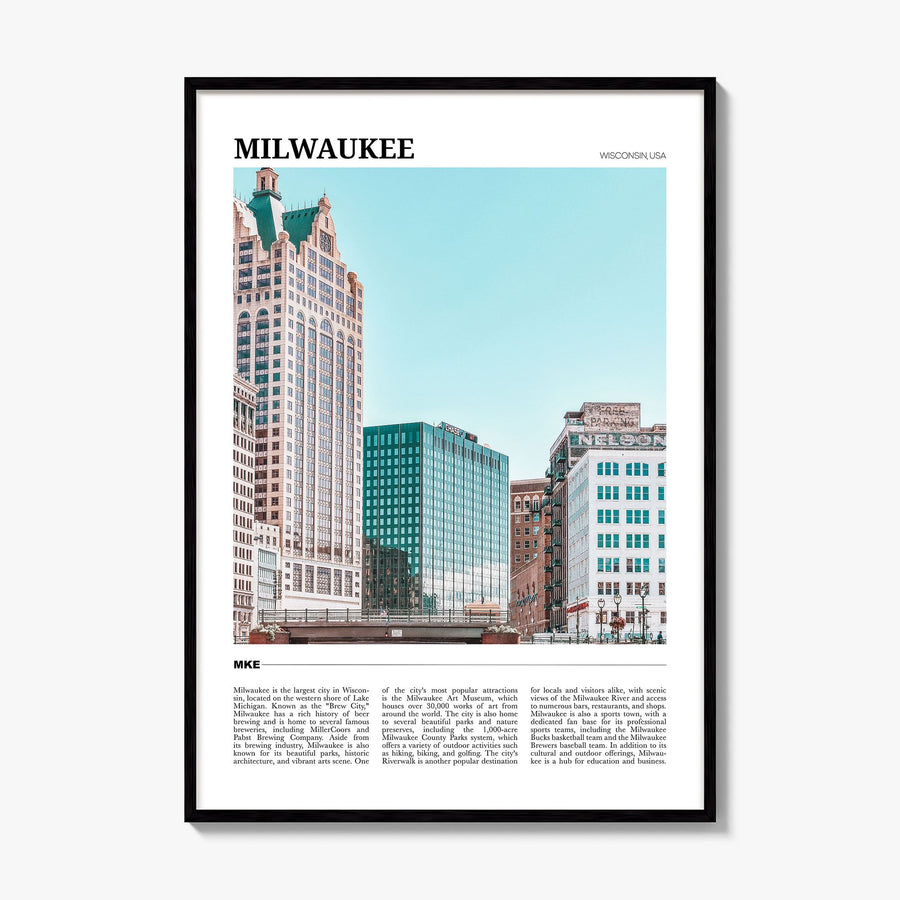 Milwaukee Travel Poster, framed poster mockup