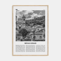 Minas Gerais Poster Natural Wood / 8x12 in Nbourhood Travel B&W Poster