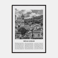 Minas Gerais Poster Black Wood / 8x12 in Nbourhood Travel B&W Poster