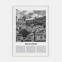 Minas Gerais Poster White Wood / 8x12 in Nbourhood Travel B&W Poster