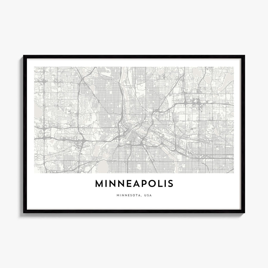 Minneapolis Map Poster, framed poster mockup