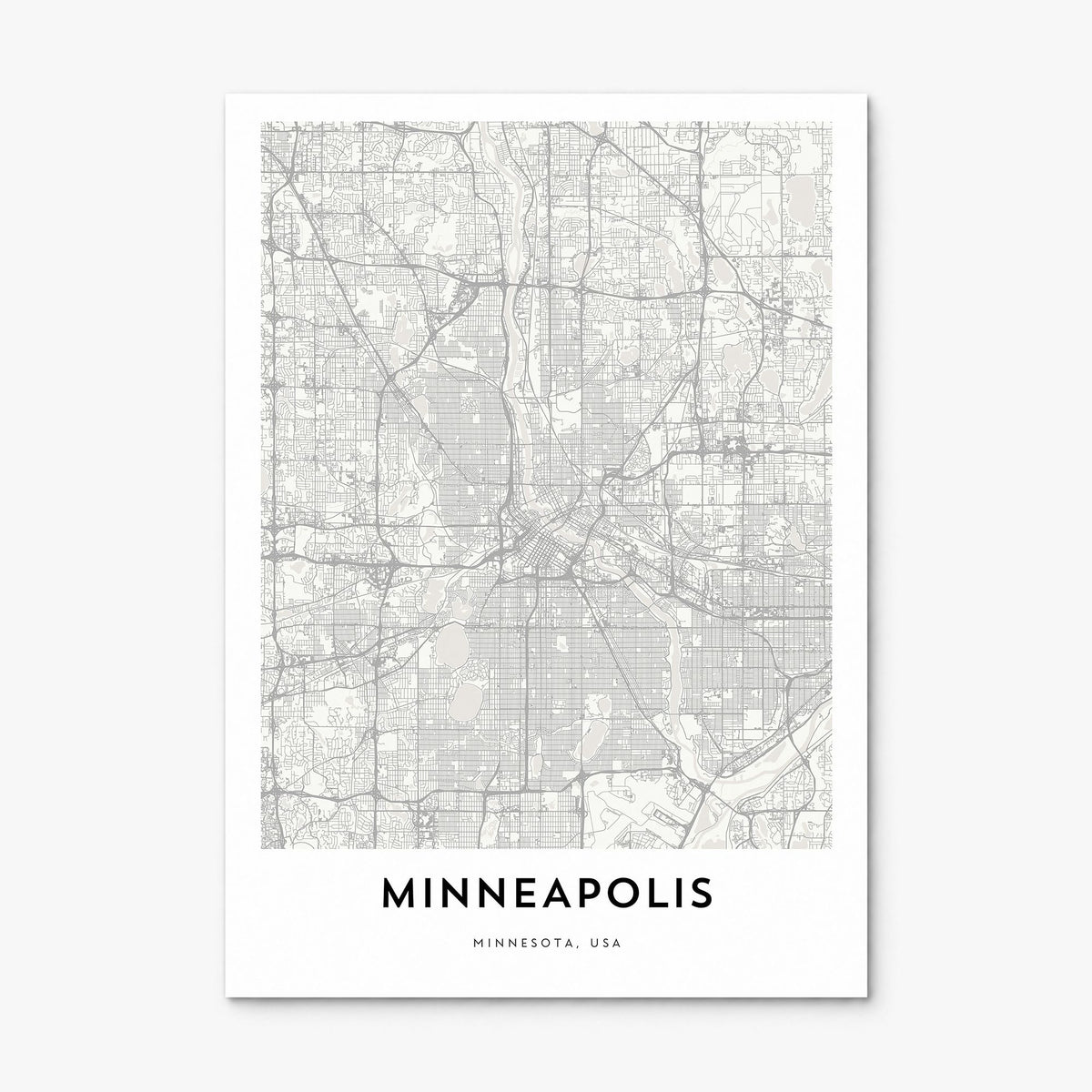 Minneapolis Map Poster, print only (unframed)