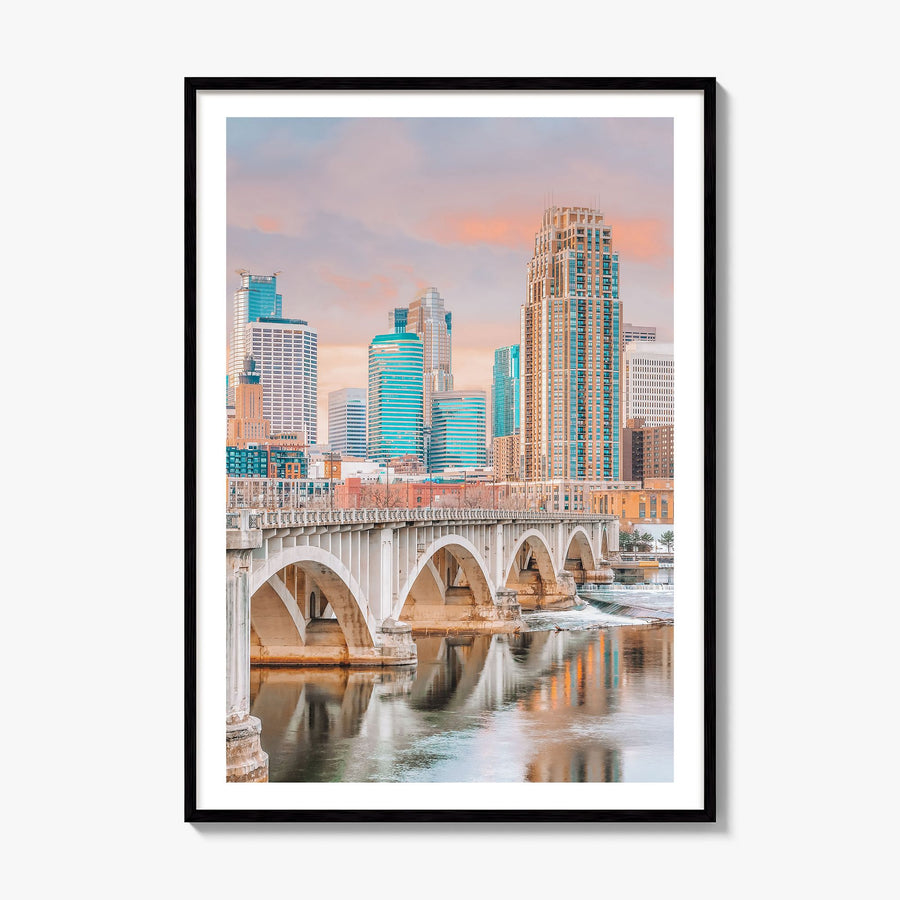 Minneapolis Photo No 1 Poster, framed poster mockup, white border