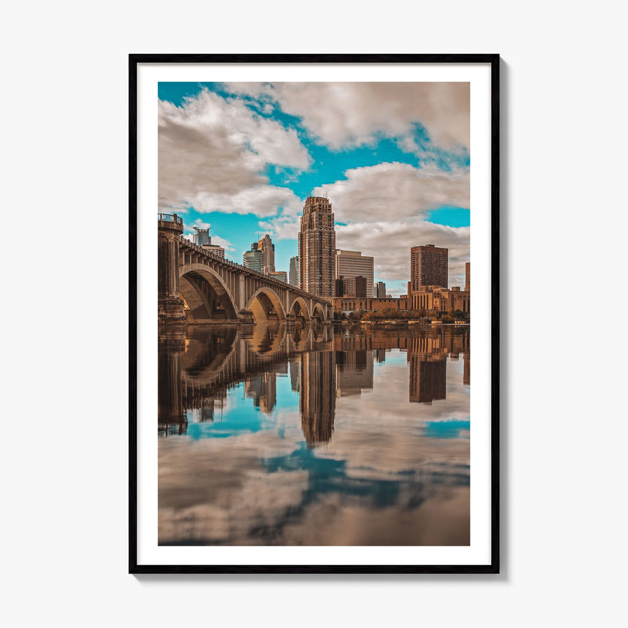Minneapolis Photo No 2 Poster, framed poster mockup, white border