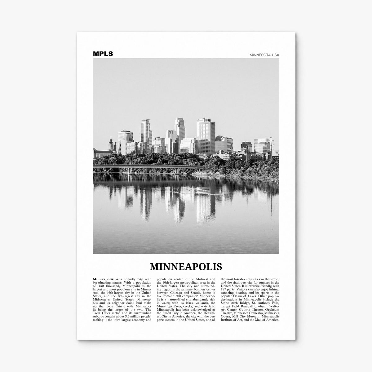Minneapolis Newspaper No 1 Poster, print only (unframed)