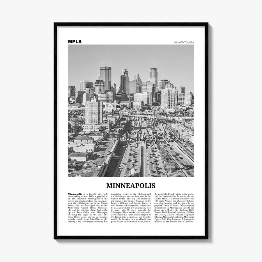 Minneapolis Newspaper No 2 Poster, framed poster mockup