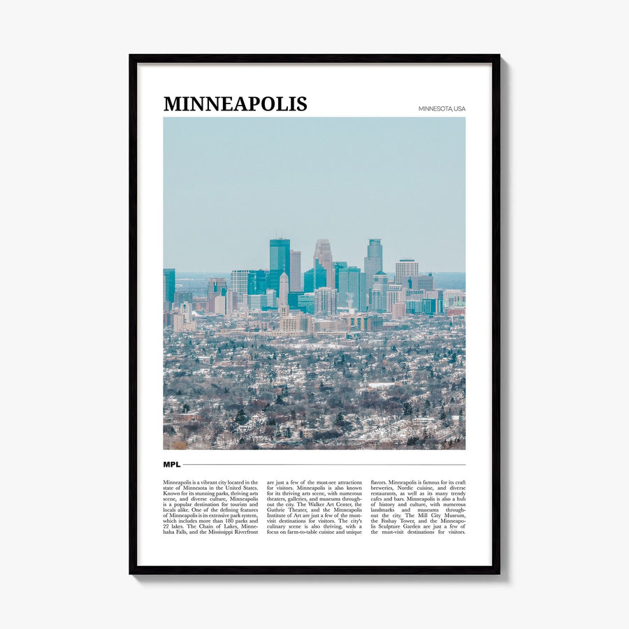 Minneapolis Travel No 1 Poster, framed poster mockup