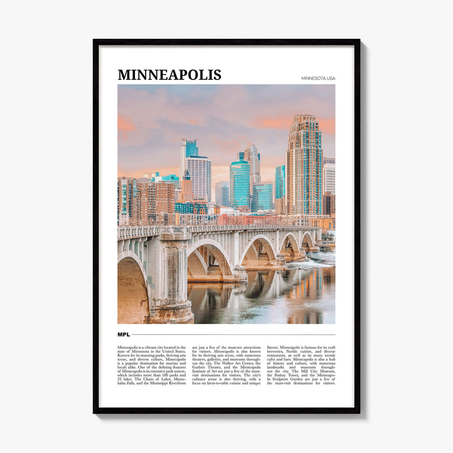 Minneapolis Travel No 2 Poster, framed poster mockup