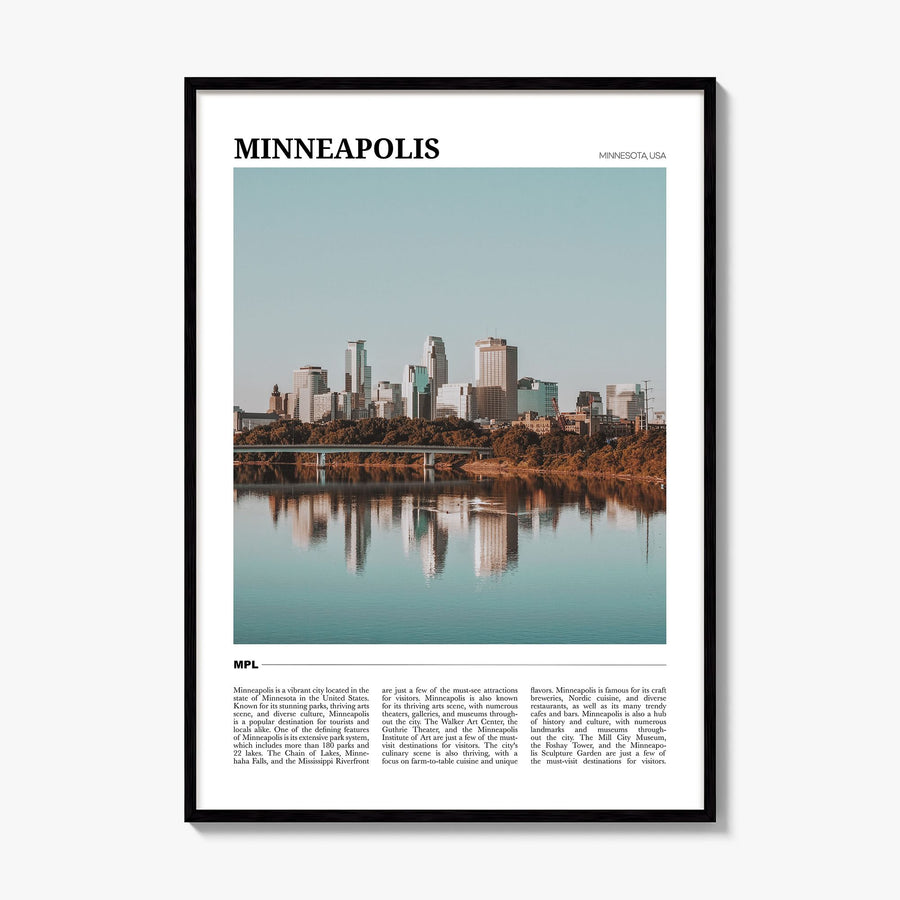 Minneapolis Travel No 3 Poster, framed poster mockup