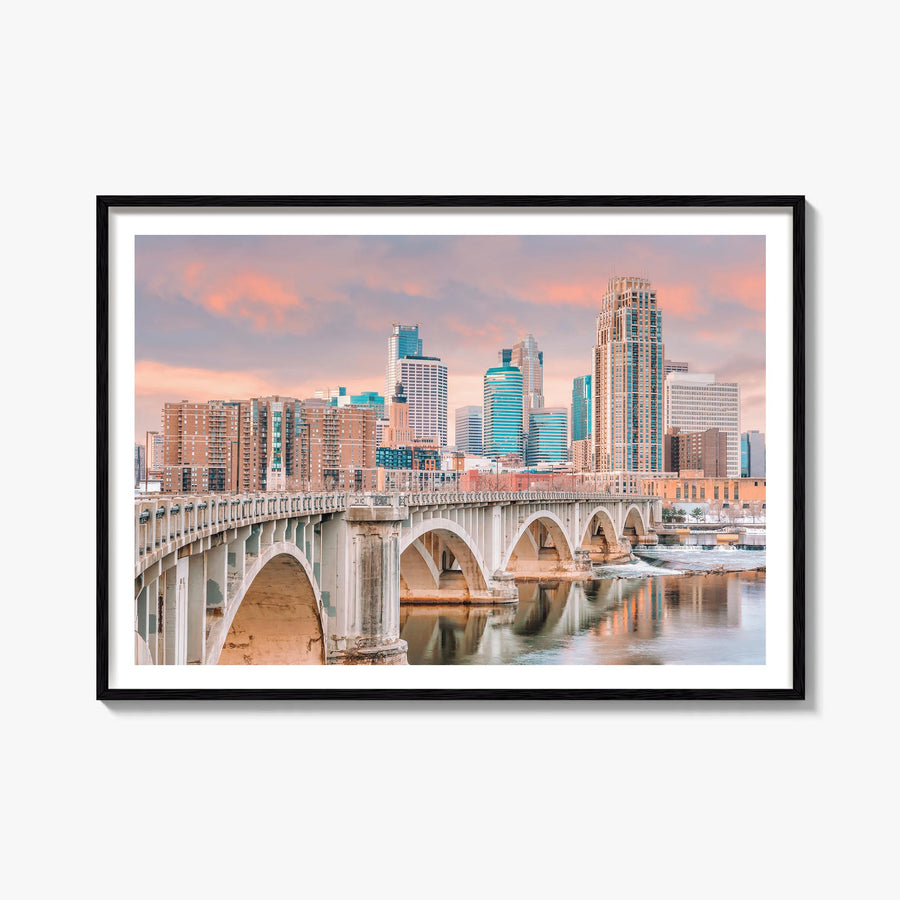 Minnesota colorful photo poster of United States – horizontal wall art, unframed print shown in interior mockup