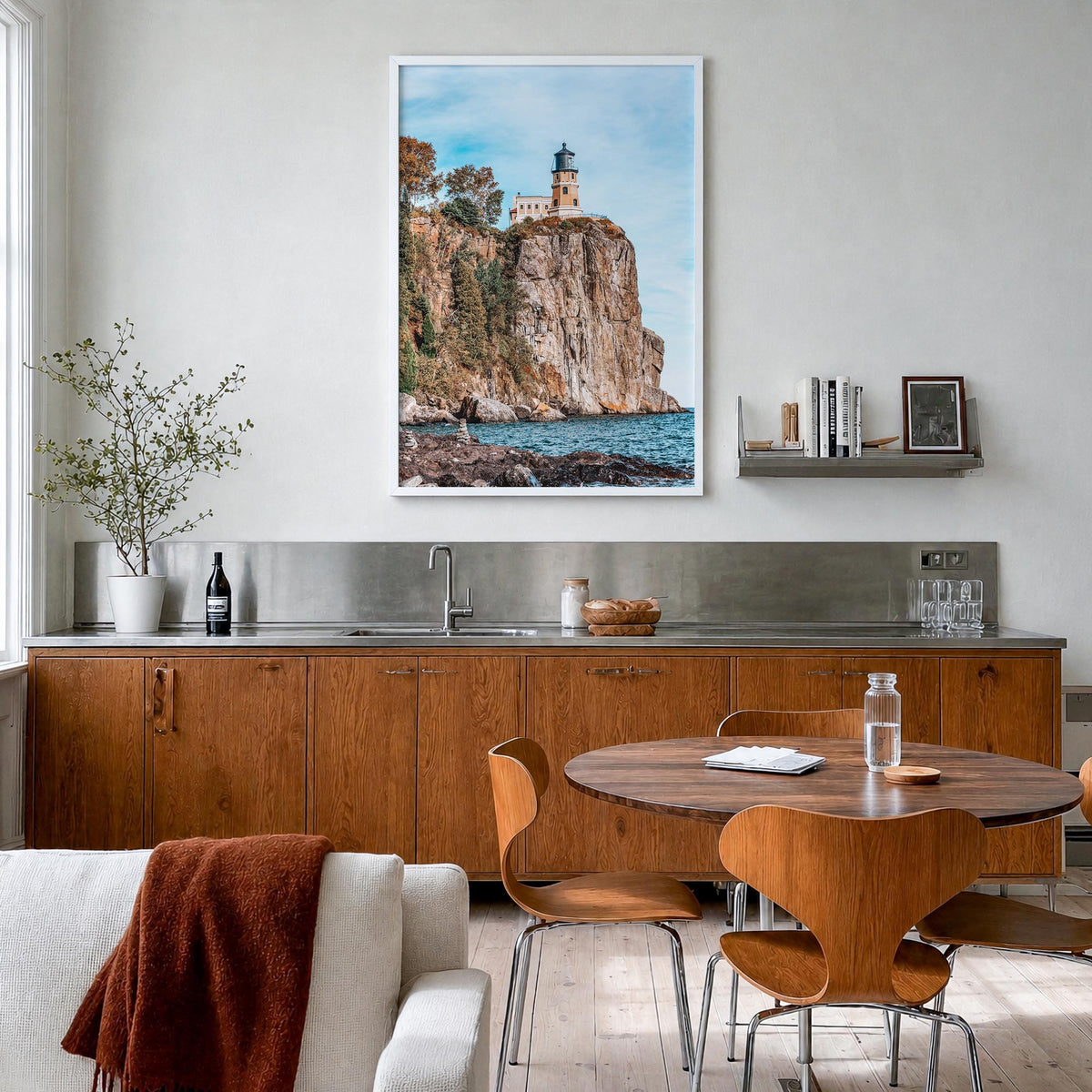 Minnesota no. 1 colorful photo poster of United States – vertical wall art in white wood frame, hanging on wall