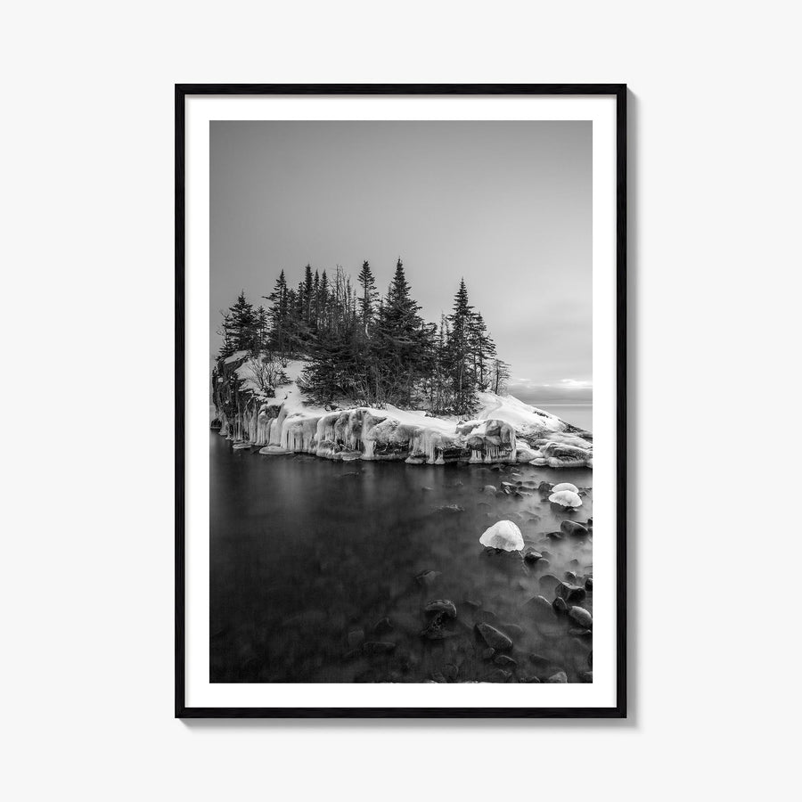 Minnesota no. 2 black & white photo poster of United States – vertical wall art, unframed print shown in interior mockup