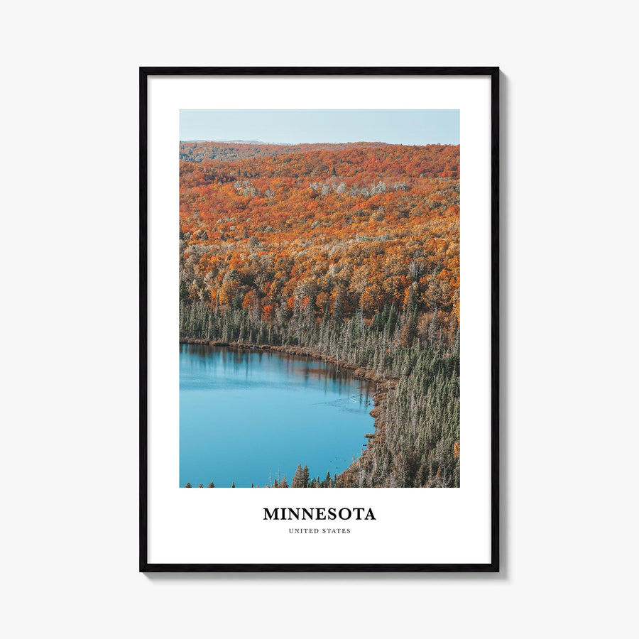 Minnesota no. 2 colorful classic poster of United States – vertical wall art, unframed print shown in interior mockup