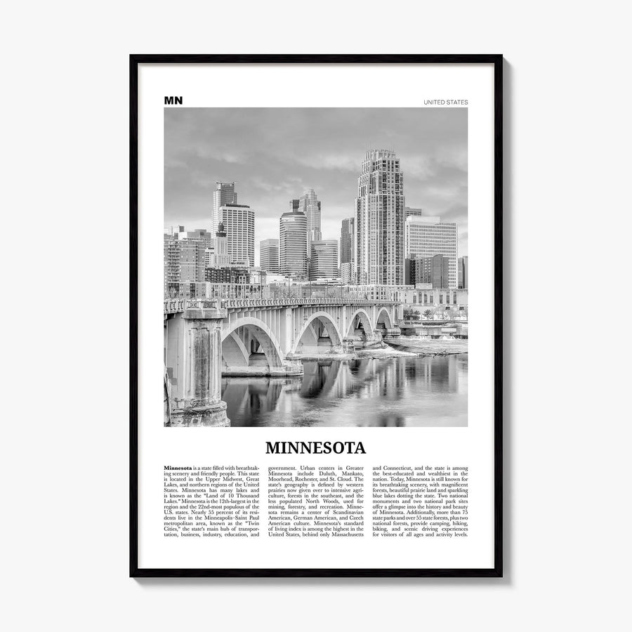 Minnesota Newspaper No 2 Poster, framed poster mockup