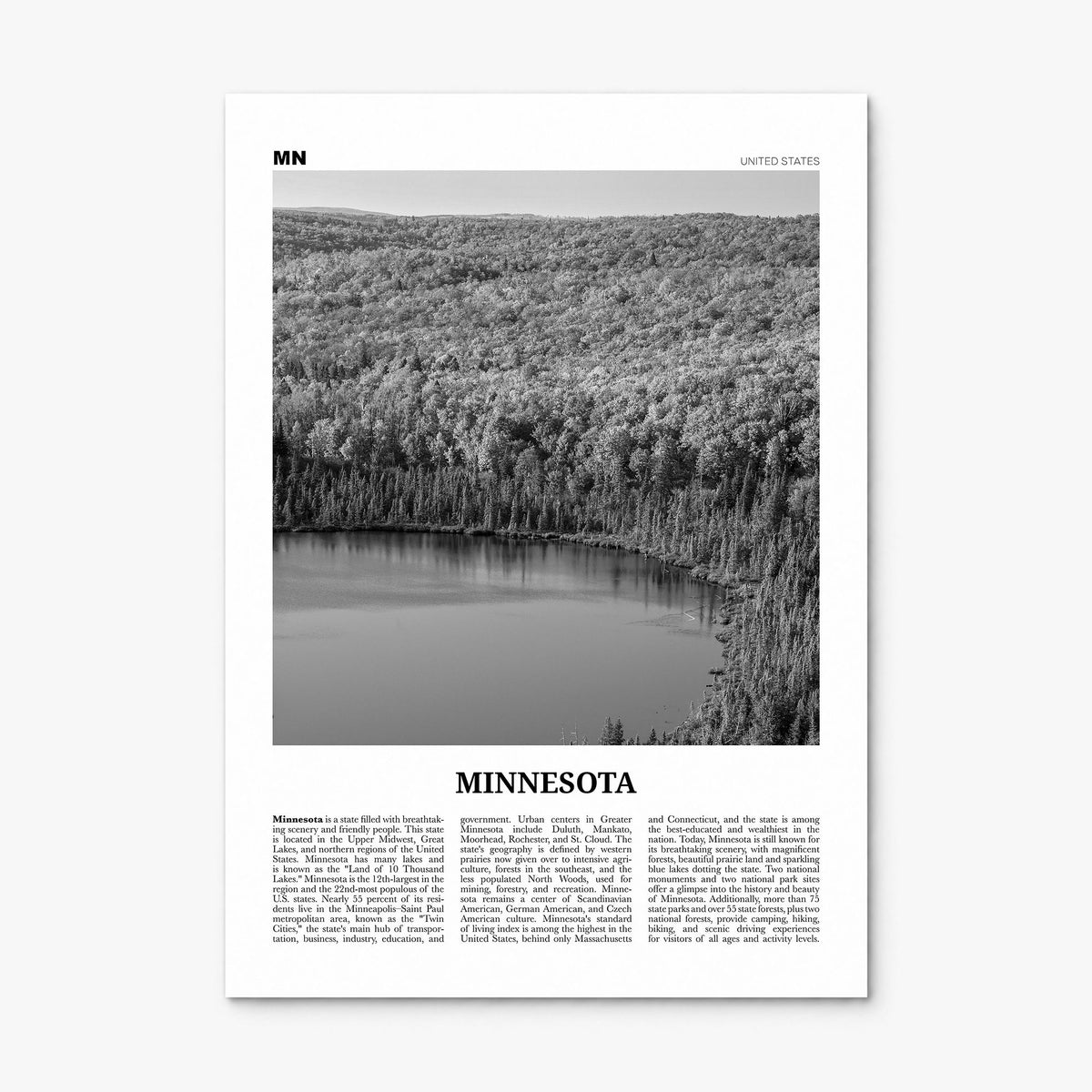 Minnesota Newspaper No 3 Poster, print only (unframed)