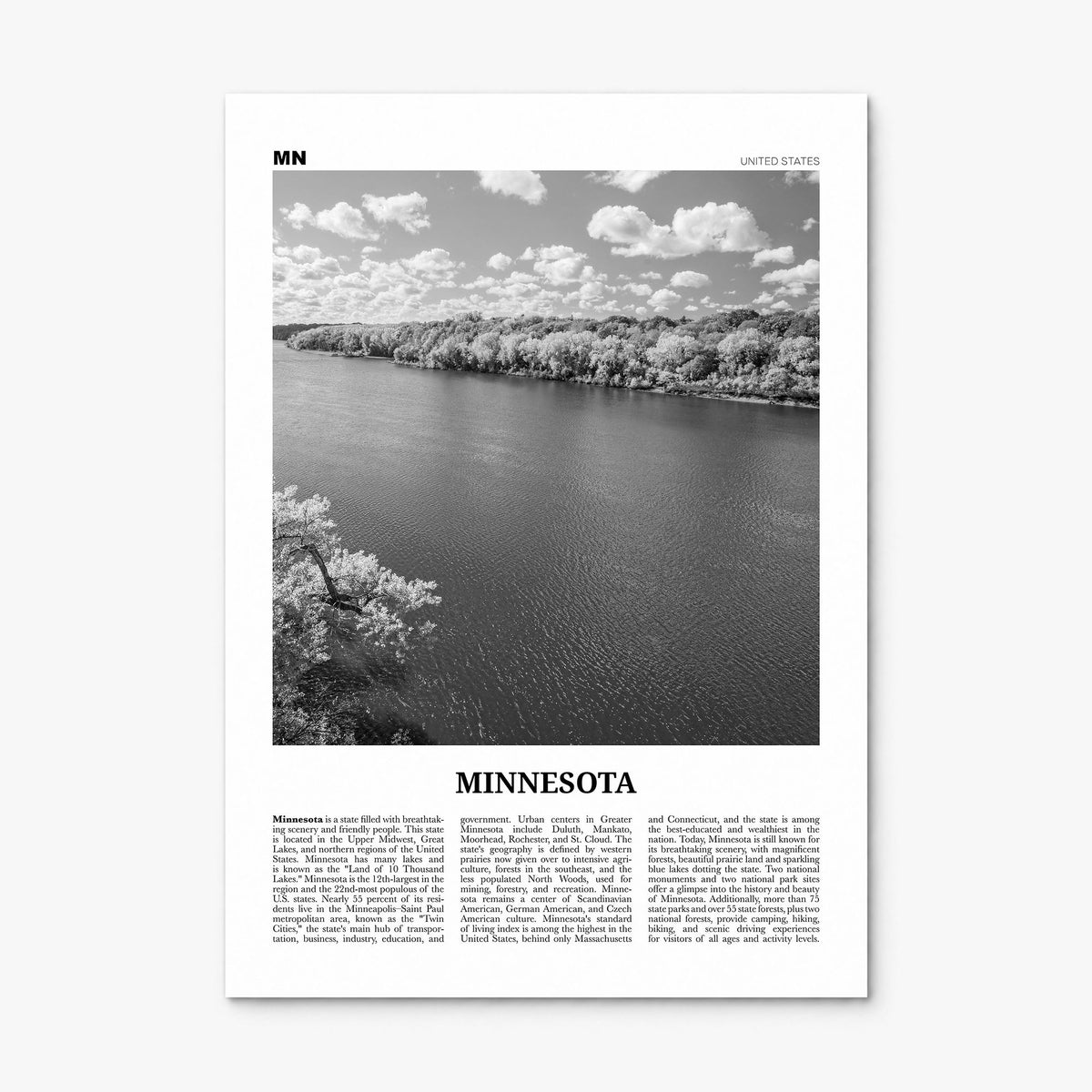 Minnesota Newspaper No 4 Poster, print only (unframed)