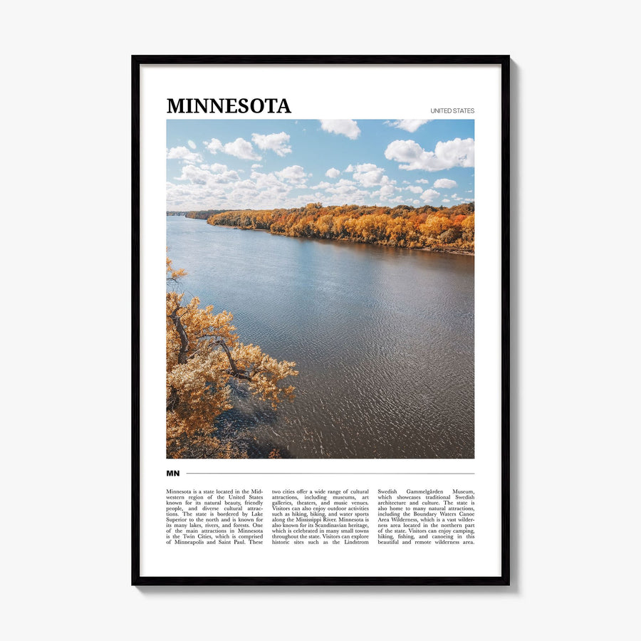 Minnesota Travel No 1 Poster, framed poster mockup