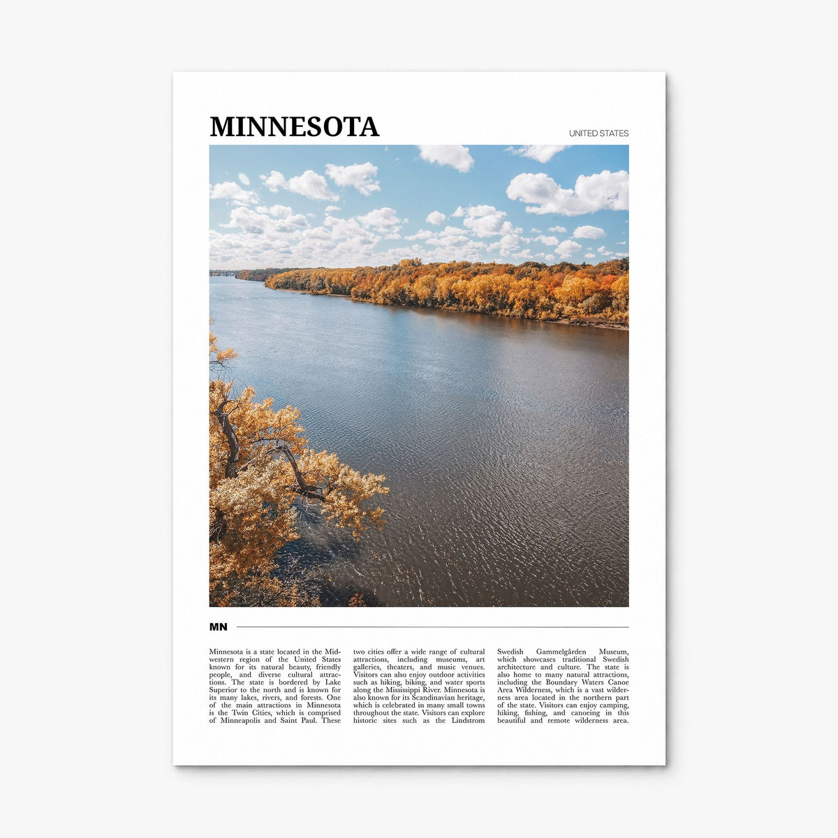 Minnesota Travel No 1 Poster, print only (unframed)