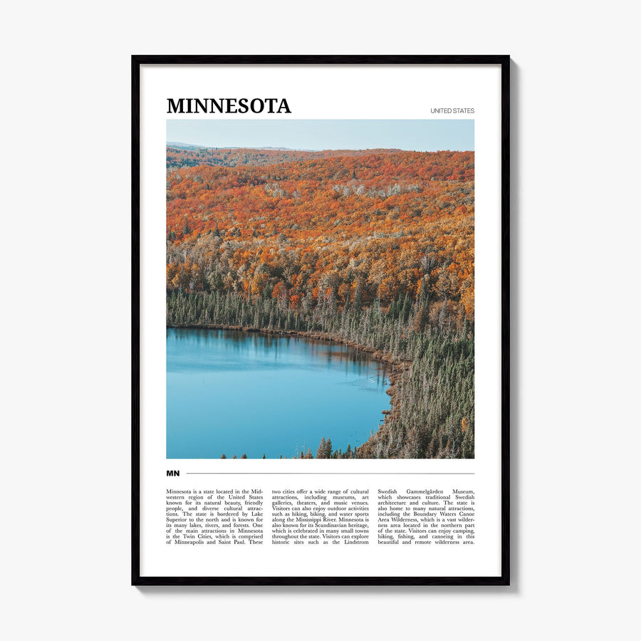Minnesota Travel No 2 Poster, framed poster mockup