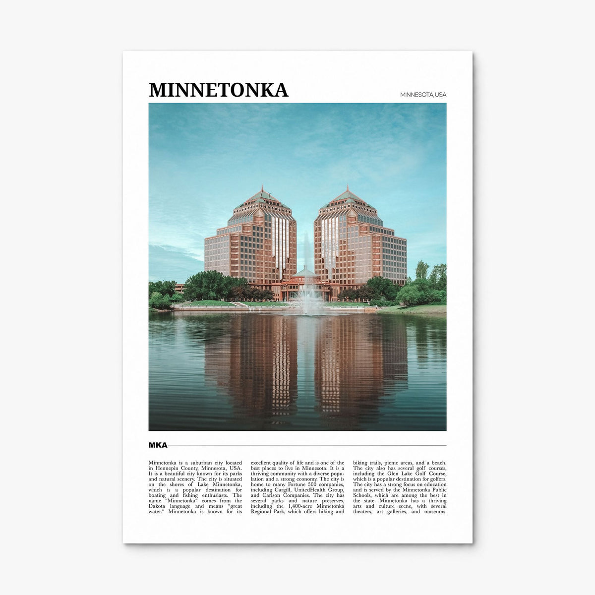 Minnetonka Travel Poster, print only (unframed)