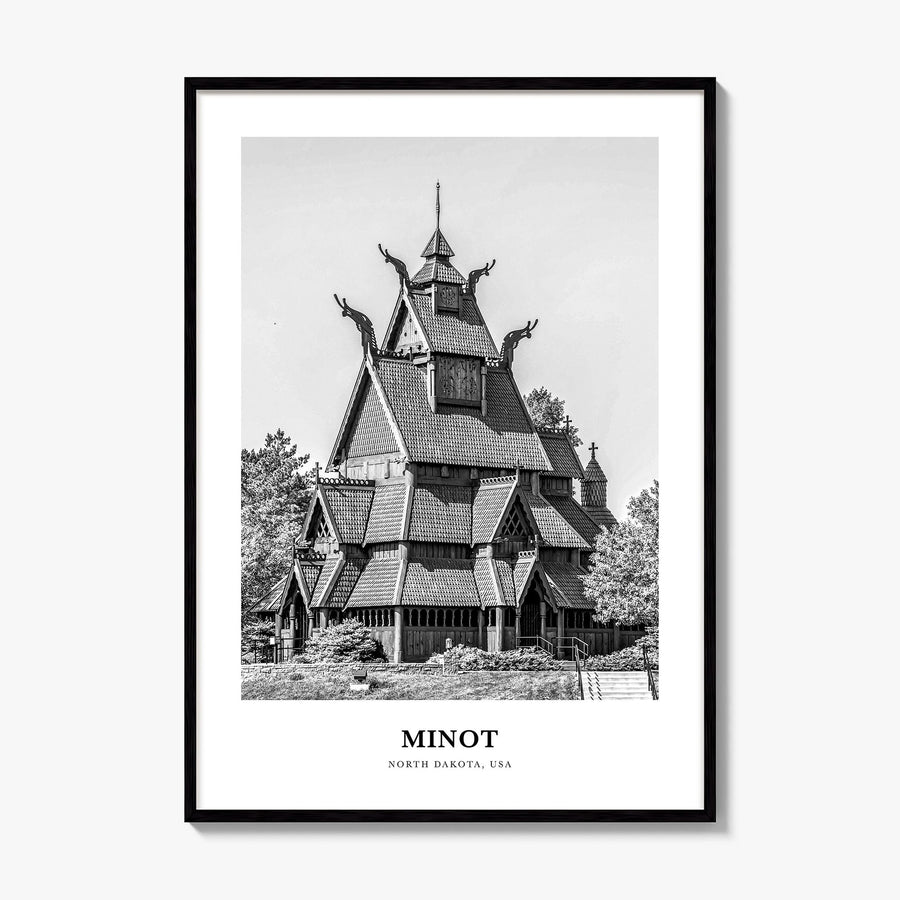 Minot Classic Poster, framed poster mockup