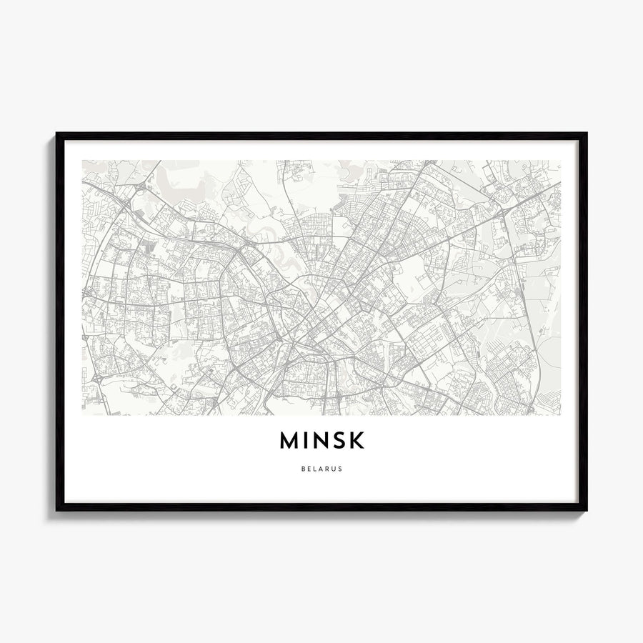 Minsk Map Poster, framed poster mockup