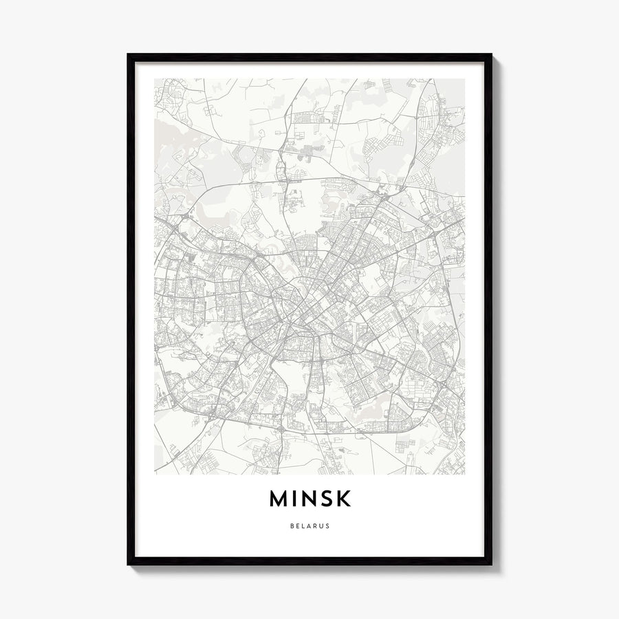 Minsk Map Poster, framed poster mockup