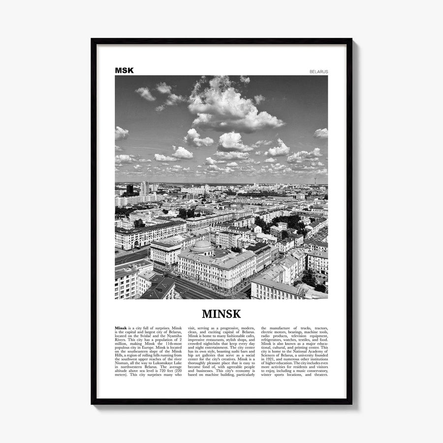 Minsk Newspaper Poster, framed poster mockup