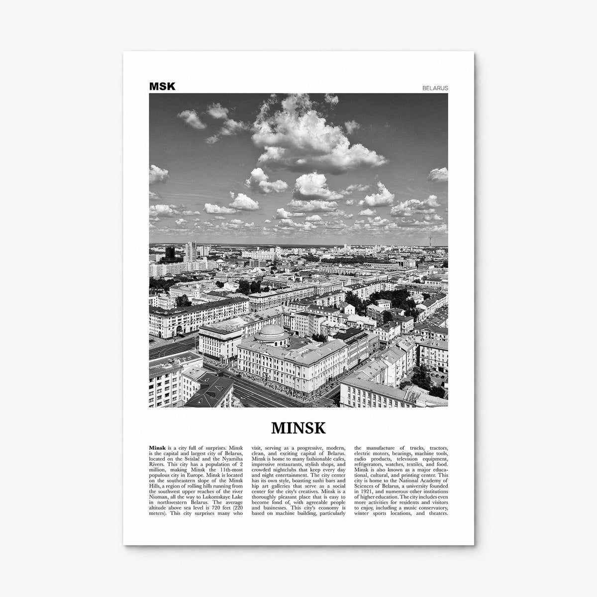 Minsk Newspaper Poster, print only (unframed)
